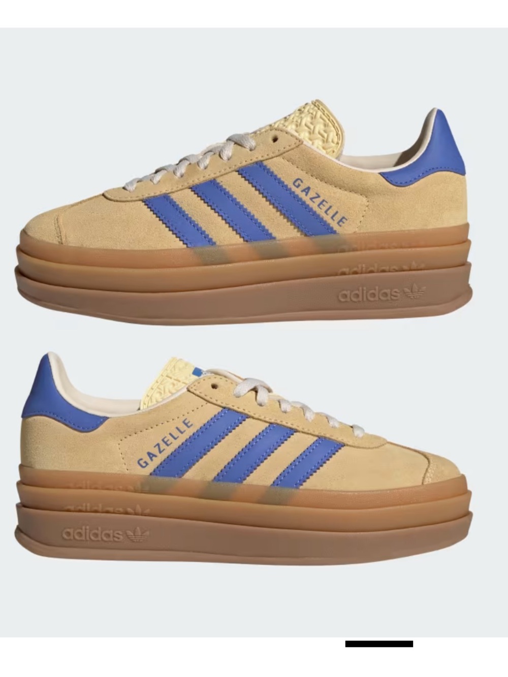 NEW adidas Gazelle Bold Platform Sneaker in Beige and Blue